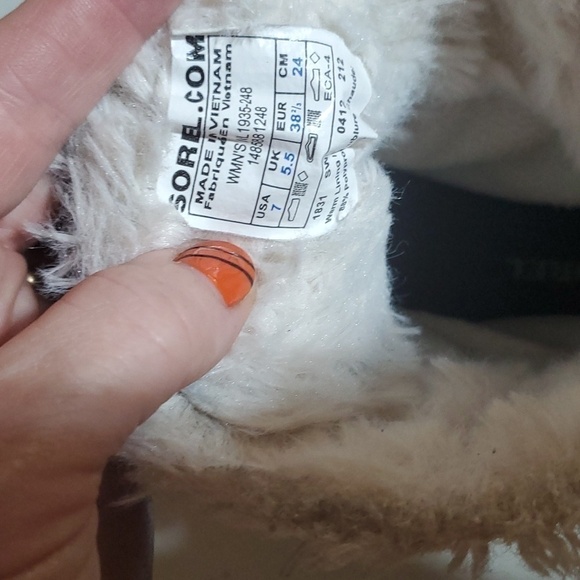 Sorel Tivoli Brown Plaid Lined Lace up Sz. 7 Winter Duck Boots - Picture 7 of 7